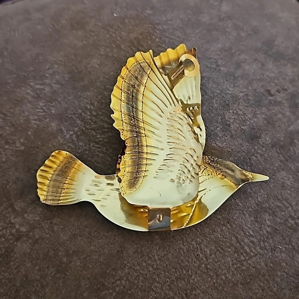3/$30 Vintage 1980s Brass Bird Wall Hanging
